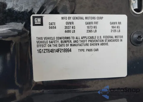 2004 Chevrolet Malibu Maxx Ls z USA, uszkodzony, nr VIN 1G1ZT64814F218994